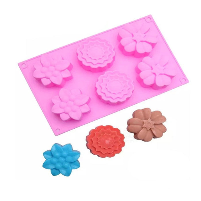 3 Different Type of Flowers Soap Mould 6 Bars