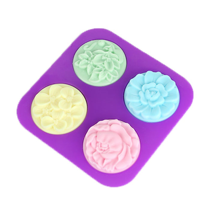 Intricate Flowers Soap Mould 4 Bars 90g