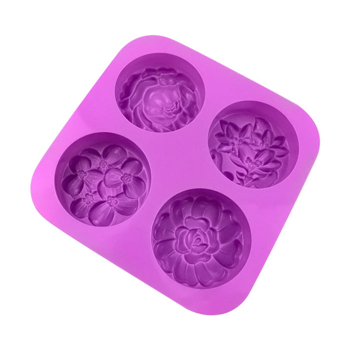 Different Intricate Flower Soap Mould 4 Bars 90g