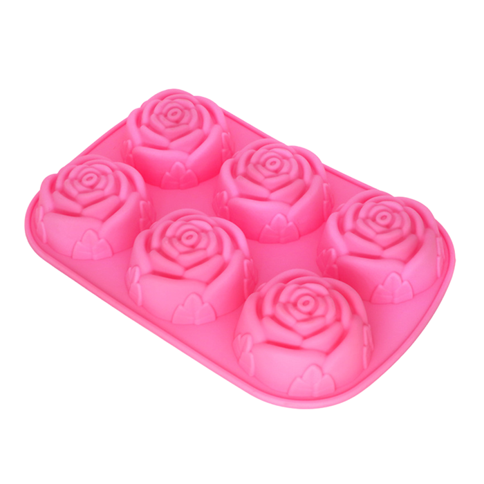 Large Rose Flower Soap Mould 6 Bars