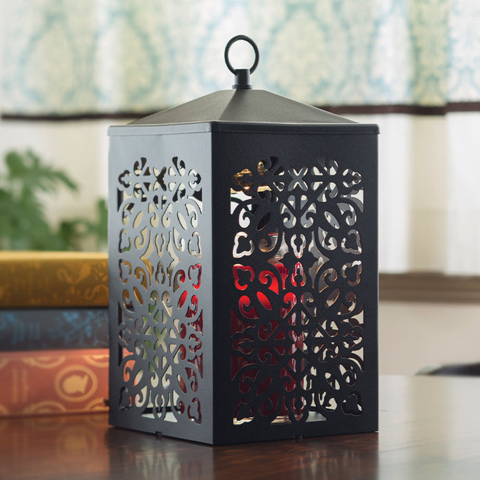 Black Scroll Lantern Candle Warmer