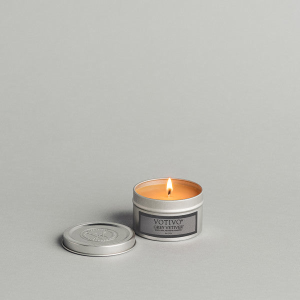 Grey Vetiver Travel Tin Candle
